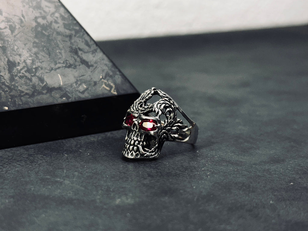 Skull Ring: Chunky Sterling Silver - Handmade Gothic Style