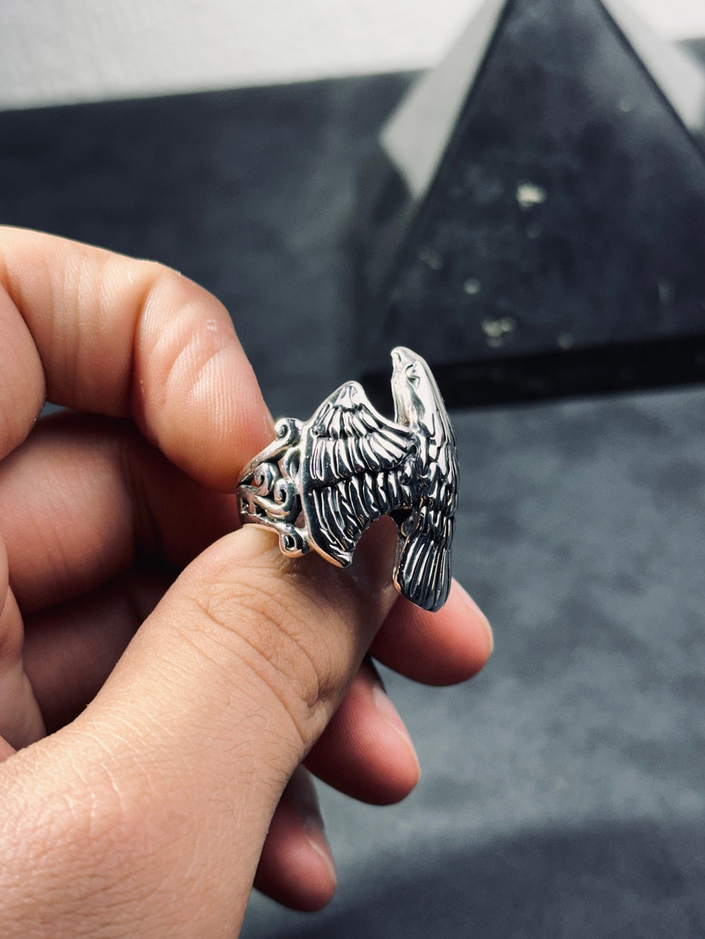 Falcon Ring: Solid Sterling Silver Minimalist Style (Men's Jewelry)