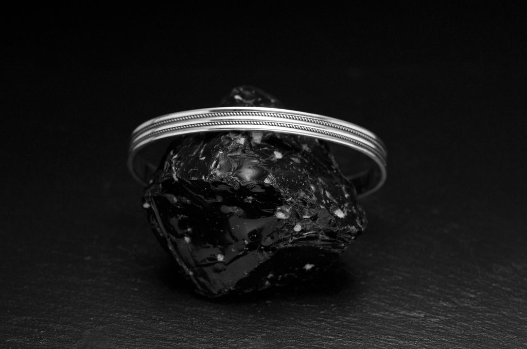 Engraved Silver Cuff Bracelet: Handmade Sterling - Gift Box Included