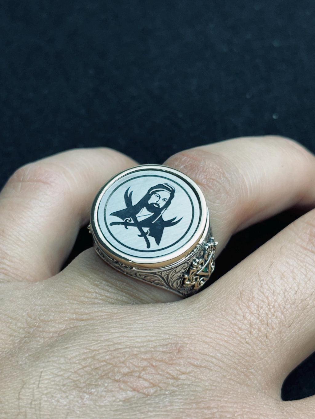 Zulfiqar Sword Ring, Sterling Silver Hazrat Ali (Men's Statement Band)