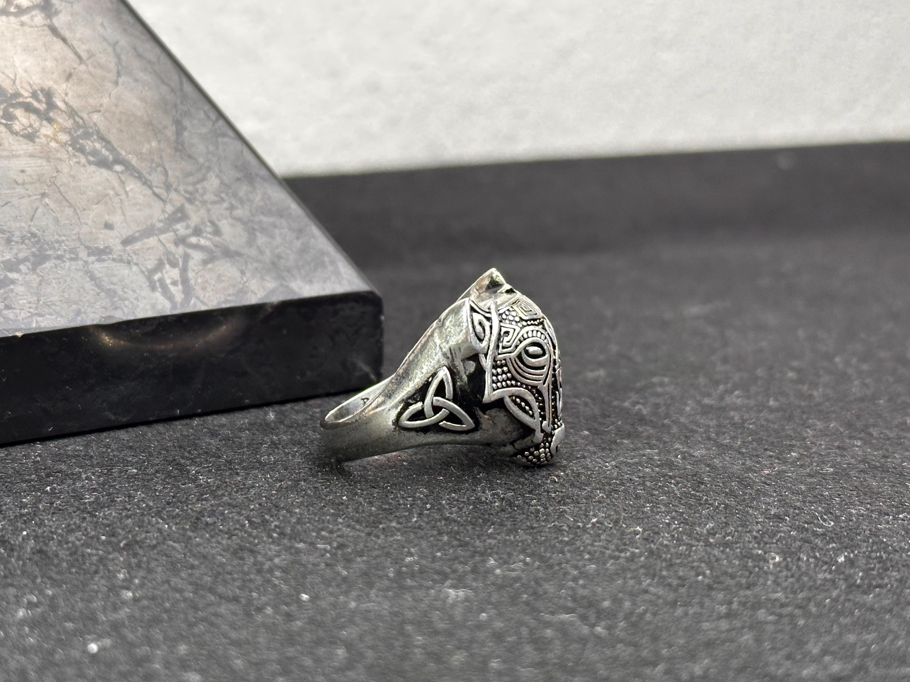 Viking Fenrir Ring: Nordic Wolf Jewelry (Sterling Silver, Handmade)