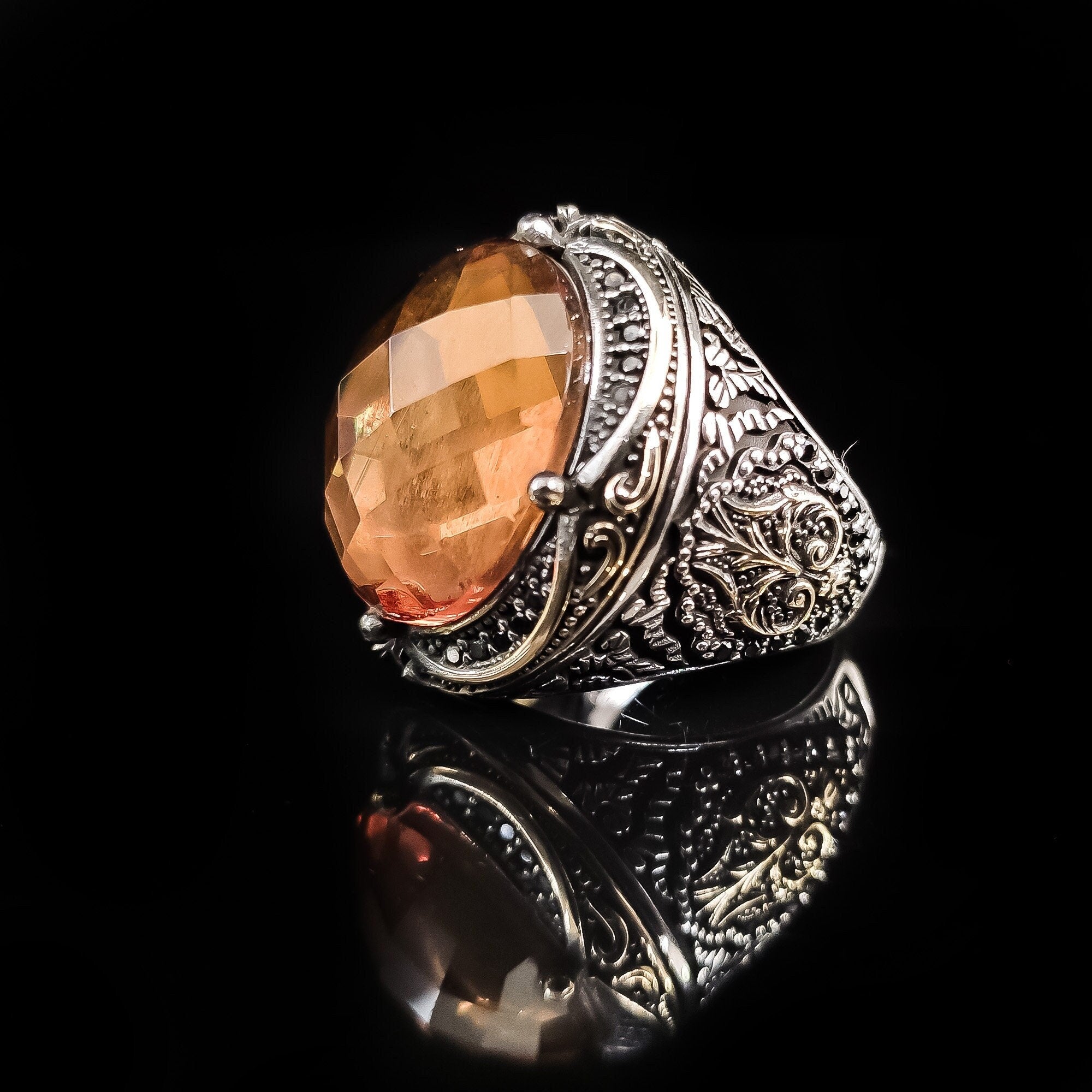 Sultanit Gemstone Ring: Handmade 925 Sterling Silver Ottoman Style