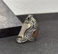 Sterling Silver Sultan Ring, Handmade Turkish Thumb Band (Men's Size)