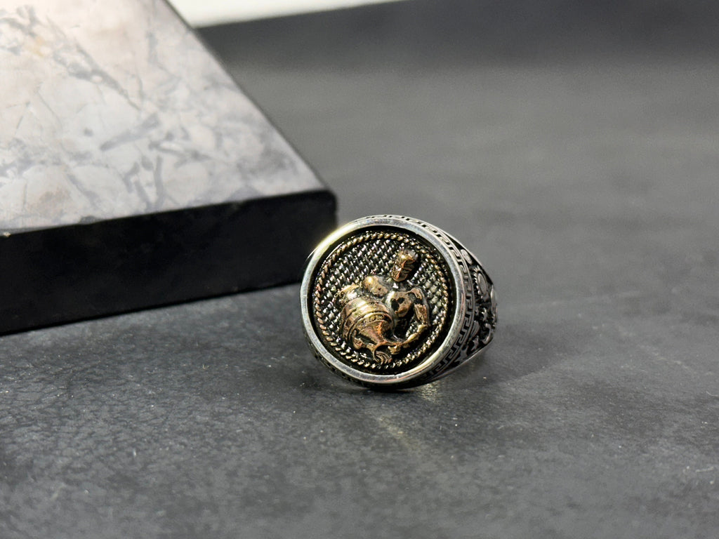 Sterling Silver Aquarius Ring - Zodiac Astrology Jewelry