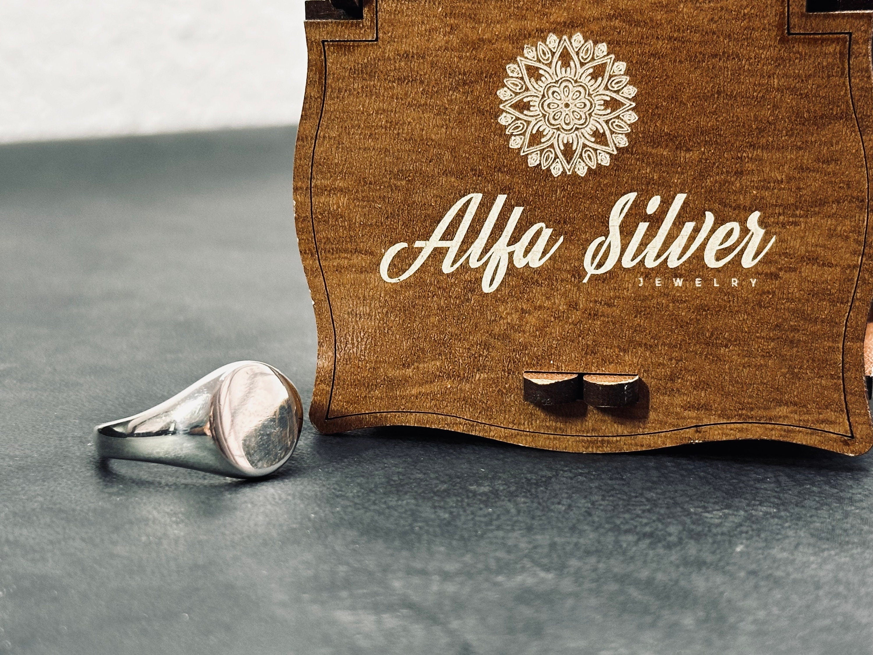 Sterling Silver Signet Ring: Personalized Initials (Men's Sizes)
