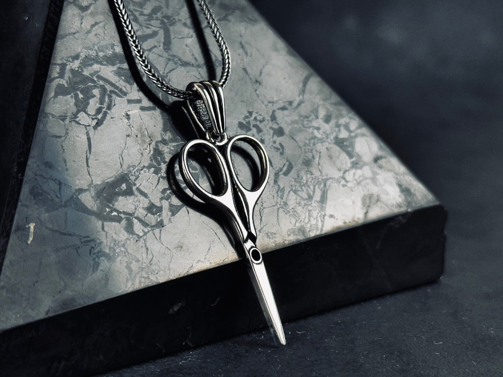 Scissors Pendant Necklace - Silver Hairdresser Jewelry
