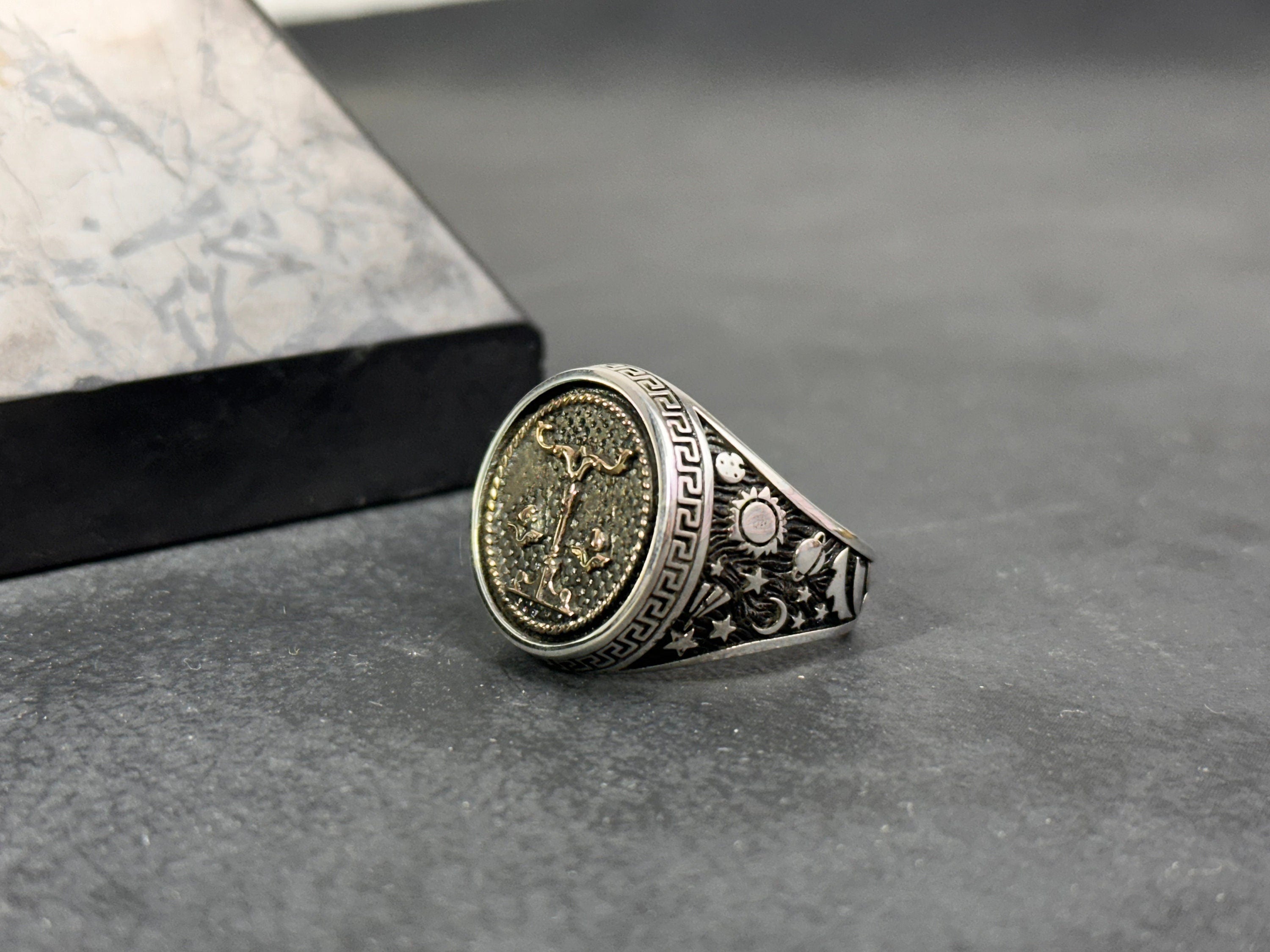 Libra Ring: Sterling Silver Astrology Jewelry (Zodiac Sign, Dainty)