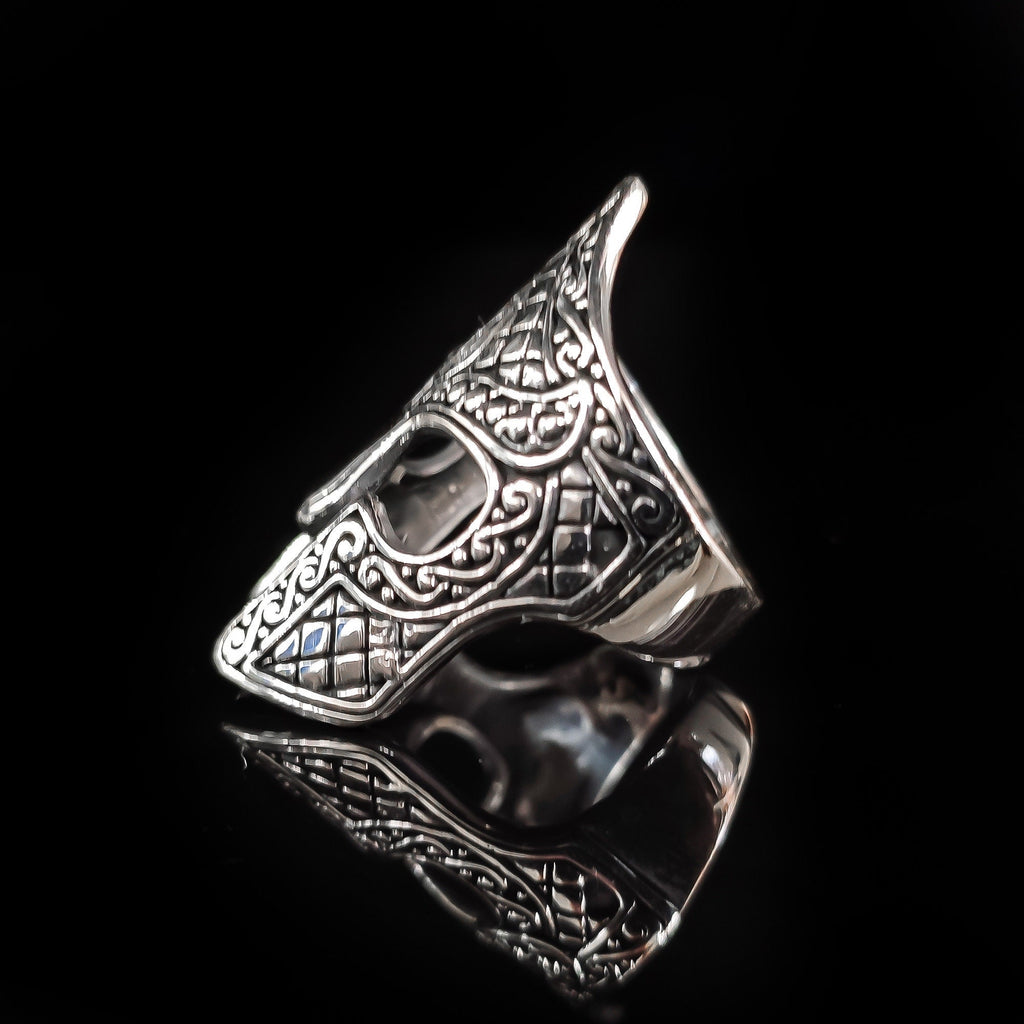 Spartan Helm Ring: Sterling Silver Warrior Design (Handmade)
