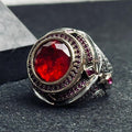 Ottoman Ruby Ring, Sterling Silver for Men (Handcrafted)