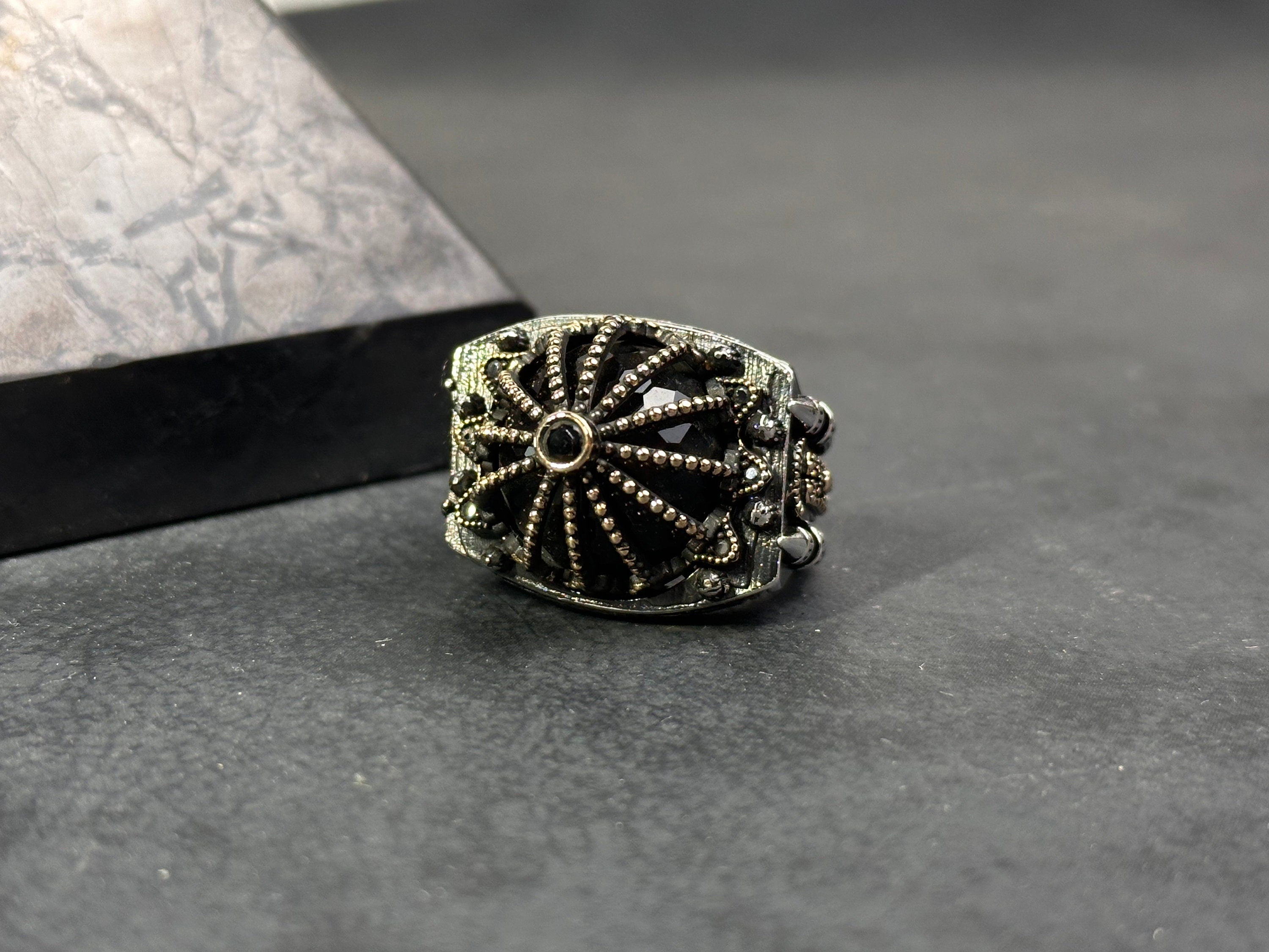 Al Aqsa Mosque Sterling Silver Ring - Oversized Handmade Men's Band
