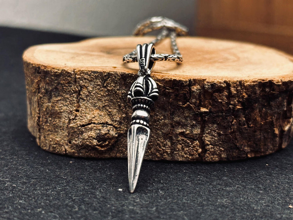 Dainty Silver Sword Necklace - Gothic Dagger Pendant Unisex