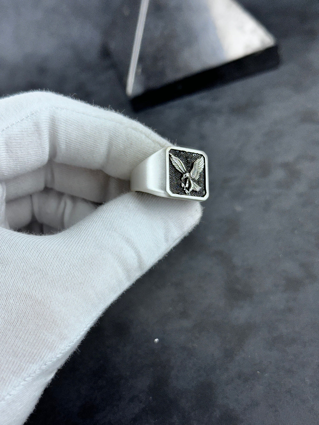 Sterling Silver Eagle Ring: Handmade Men's Statement Accessory