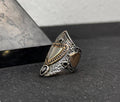 Oxidized Archer Ring - Adjustable Sterling Silver Thumb Band